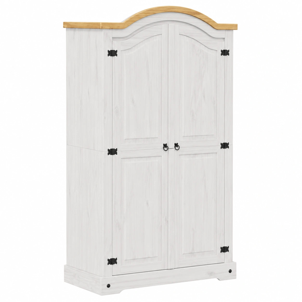 Armadio in Legno Massello Bianco 102x52x186 cm per Camera e Ingresso