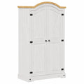 Armadio in Legno Massello Bianco 102x52x186 cm per Camera e Ingresso