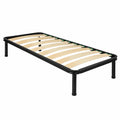 Letto Singolo con Rete Ortopedica in Legno di Faggio e Struttura Metallica 80x190