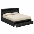 Letto Matrimoniale 180x200cm con Cassetti e LED, Contenitore Idraulico e USB, Senza Materasso, Lino Grigio