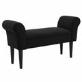 Panca Scarpiera Imbottita con Braccioli, Ideale per Ingresso, Nero, 102x36x51cm