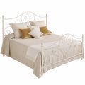 Letto Matrimoniale in Ferro Battuto Bianco e Oro Made in Italy - Modello Sogno 160x190