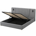 Letto Matrimoniale Imbottito 180x200cm con Schienale Extra e USB