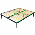 Rete Letto Matrimoniale 160x190 Ortopedica con 48 Doghe in Legno e Struttura in Ferro Rinforzata, Altezza 35 cm, Kit Piedi Inclusi