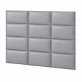 Pannelli 3D imbottiti Art3d per testiera letto singolo, insonorizzati, grigi, set da 6 pezzi 60x24 cm