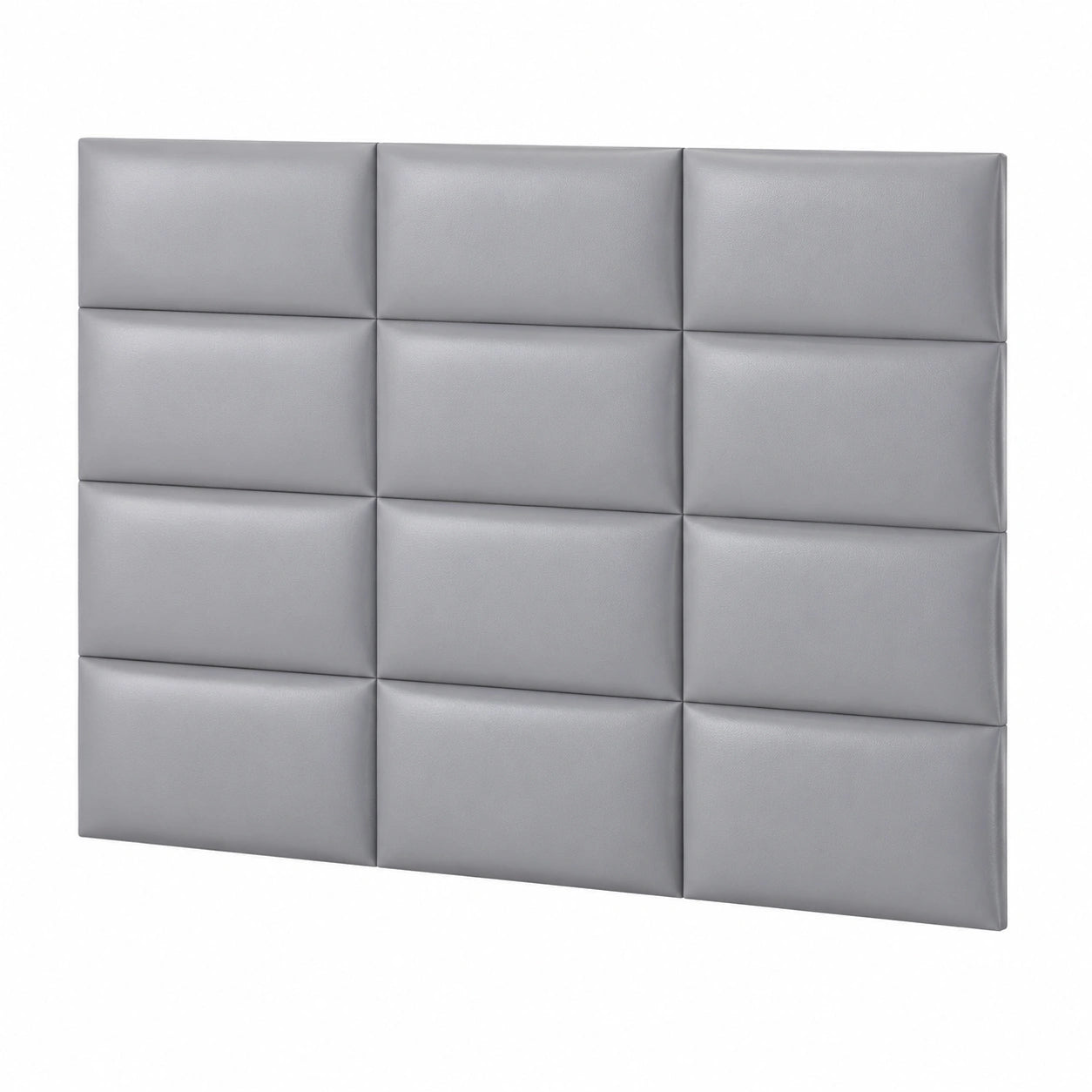 Pannelli 3D imbottiti Art3d per testiera letto singolo, insonorizzati, grigi, set da 6 pezzi 60x24 cm