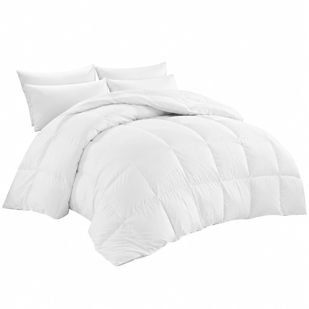Piumino King Size in piuma d'oca bianca, 100% cotone, inserto per copripiumino, ipoallergenico, 260 x 228 cm