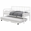 Divano Letto Singolo con LED e Ricarica, Struttura in Metallo 90x200 cm, Cameretta e Soggiorno