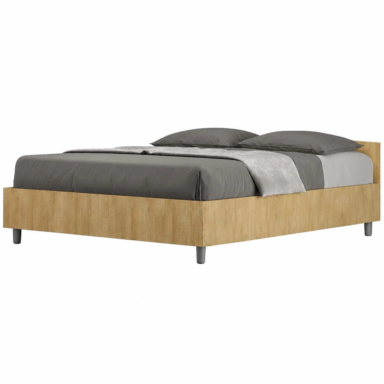 Letto matrimoniale con contenitore in rovere 160x190