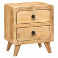 Comodini in Mango Massiccio con Spazio Contenitivo, Set di 2, 40x32x46 cm