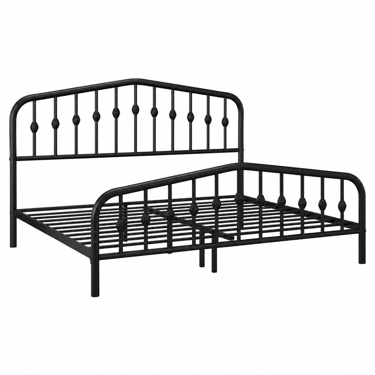 Letto Matrimoniale in Metallo con Testiera e Rete a Doghe 160 x 200 cm per Camera Moderna