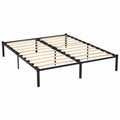 Struttura Letto Matrimoniale 140x200 cm, Legno e Acciaio, Doghe Rinforzate, Altezza 41 cm