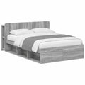 Letto Matrimoniale Moderno con Contenitore e Testiera in Legno 140x190 cm