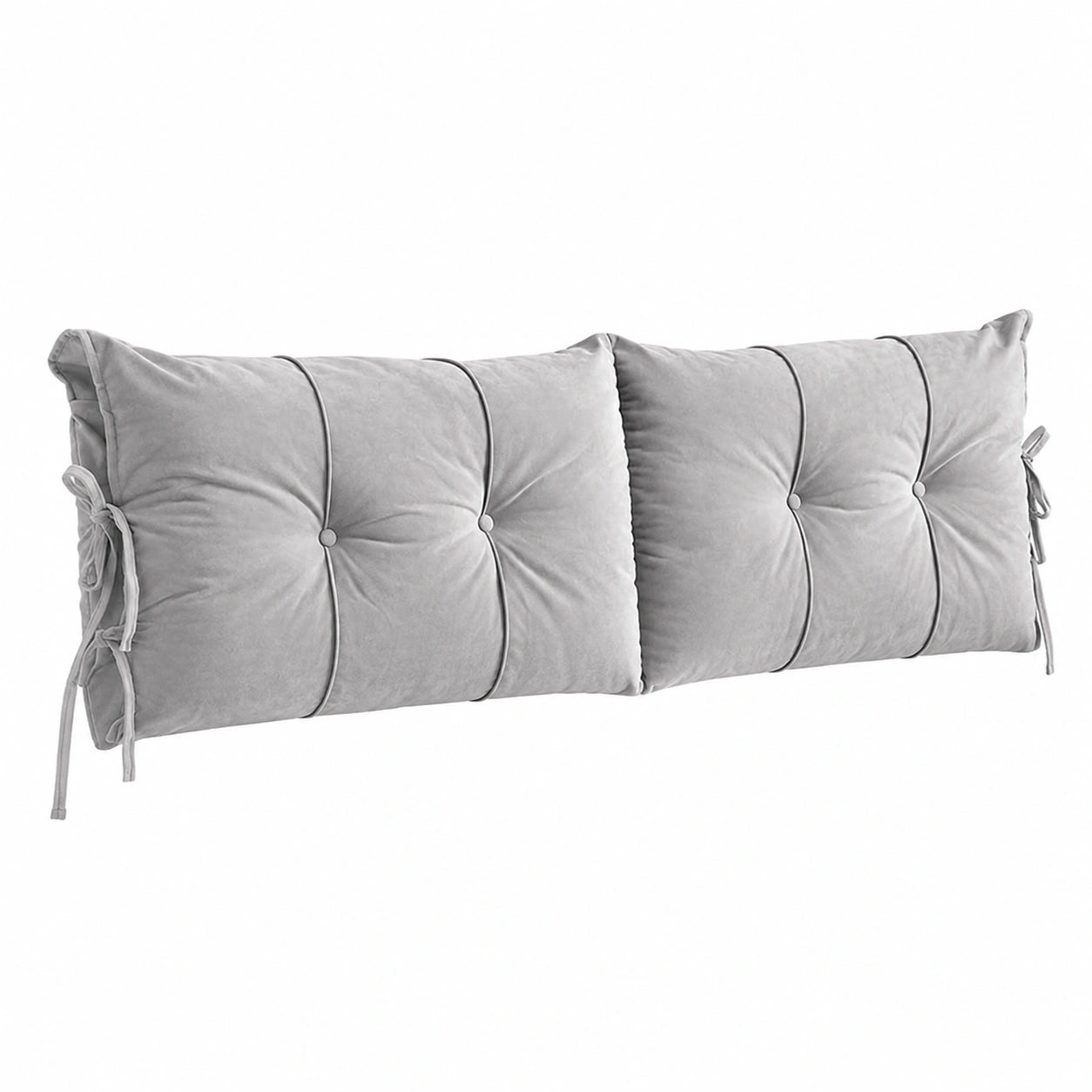 Cuscino Schienale Letto Matrimoniale in Cashmere Lavabile, Imbottito Anticollisione, Copertura per Testiere in Legno/Ferro (180x55x12cm, Grigio)