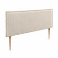 Testiera imbottita in lino naturale beige per letto moderno 160x105cm