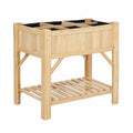 Outsunny Fioriera Rialzata in Legno di Abete con 6 Scomparti, 78.5x58x81cm