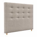 Testiera Letto Capitonné 160x120cm in Tessuto Beige e Similpelle