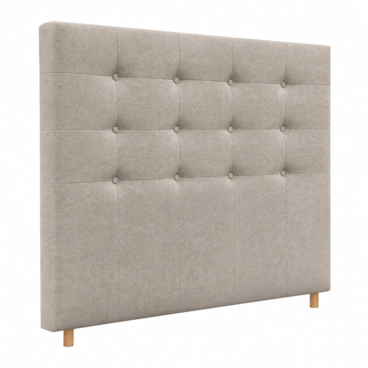 Testiera Letto Capitonné 160x120cm in Tessuto Beige e Similpelle
