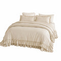 Set Copripiumino Matrimoniale King Size Stile Shabby Chic Bohémien con Volant